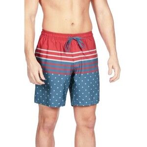 TIPSY ELVES Freedom's Calling Swim Trunks Size Large Red White Blue Liner USA 8"